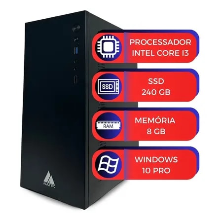 Imagem do Pc Computador I3 Multipc 8gb Ram 240 Ssd Win10 Pro Office 240 Gb 8 Gb Integrada