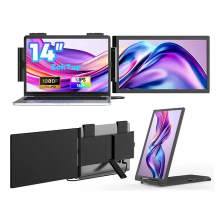 Imagem do Monitor Portatil Zoktop 14 Full Hd Ips Com Usb C E Hdmi Para Notebook Gamer