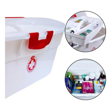 Imagem do Maleta Caixa Multiuso Plastico Acessorios Grande Big Branca Medica