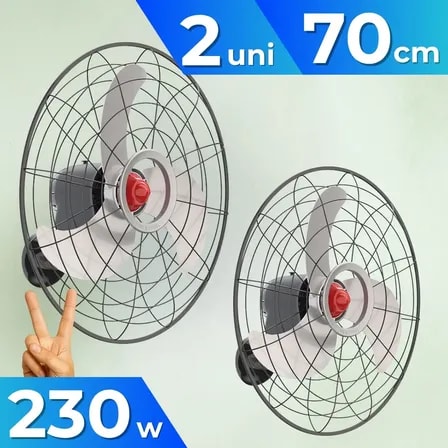 Imagem do Kit 2 Ventilador Parede Ventisol 70cm 230w Bivolt Industrial 70 Cm 60hz Preto 127 220v Cinza Plastico 3