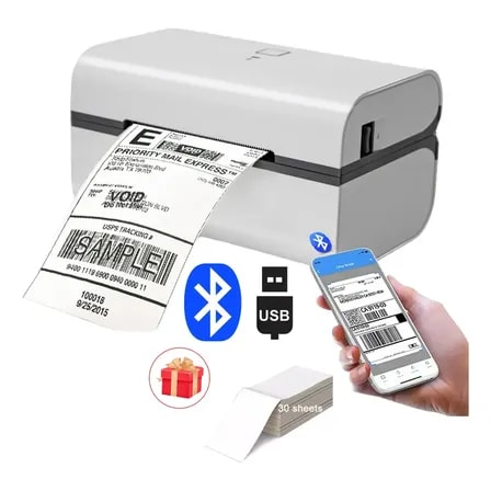 Imagem do Impressora Termica Bluetooth 80mm Usb 1 Rolo Papel Etiqueta Portatil Codigo De Barras Etiquetas 127v 220v Compativel Android Ios Windows Mac Qr Code Upc Pdf Impressao Portatil Logistica Ml Full