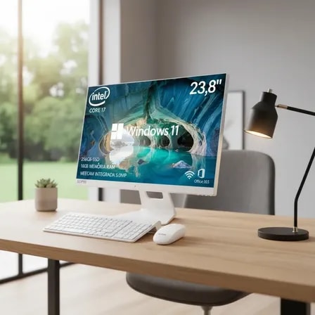 Imagem do Computador All In One Intel Core I7 16gb 256gb Ssd 23 8 Wifi Branco 127 220v