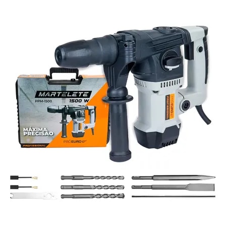 Imagem do Martelete Furadeira Rompedor 1500w 220v 870 Rpm 4100 Ipm Cinza 220v 50 60 Hz