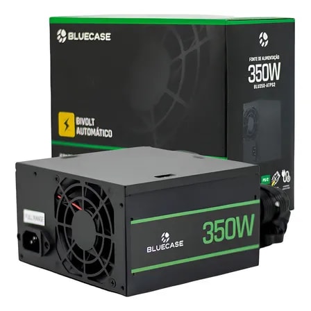 Imagem do Fonte Atx 350w Real C Cabo Automatico 8 Pinos 4 4 Preto