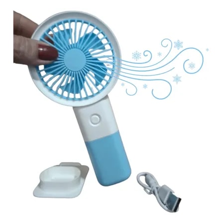 Imagem do Mini Ventilador Mesa Mao Recarregavel 3 Velocidades Portatil Sortidas