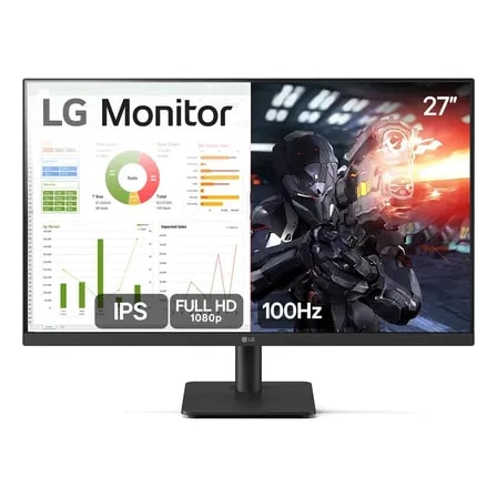 Imagem do Monitor Pc Gamer Lg 27 Ips Full Hd 100hz Hdmi 27ms500 B Bivolt Preto 127 220v