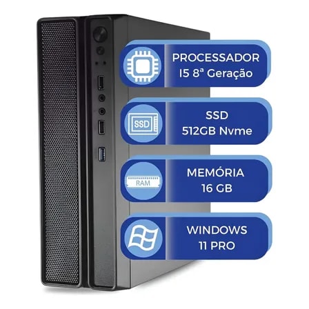 Imagem do Computador Multipc Slim Intel I5 8 Geracao 16gb Ram 512gb Ssd Windows 11