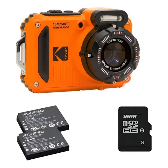 Imagem do Camera Kodak Pixpro Wpz2 Waterproof Com 16gb E 2 Baterias Cor Laranja