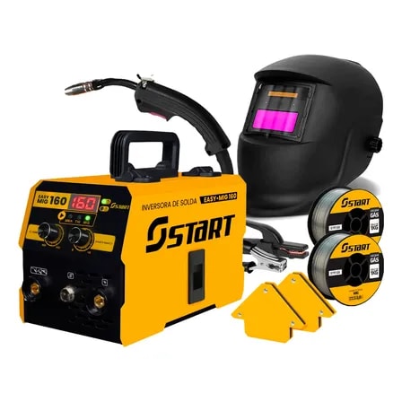 Imagem do Maquina Solda Inversora Mig Sem Gas 160a Tig Mma Trisolda Amarelo 220v