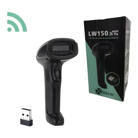Imagem do Leitor De Codigo De Barras Nonus Lw150 Sem Fio Usb Laser Linear Preto