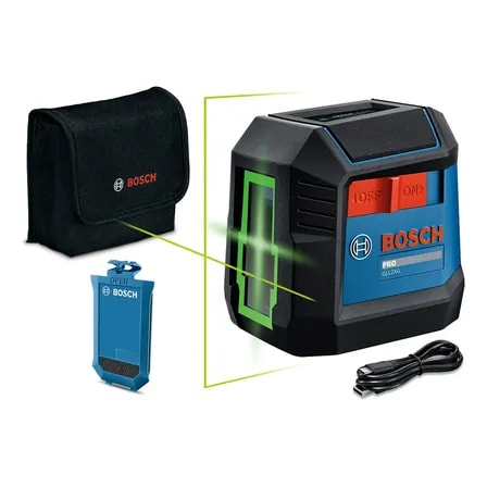 Imagem do Nivel A Laser Linear Cruzado Verde Bosch Gll2xg Li 20m 2 Linhas Profissional Recarregavel A Bateria Bolsa De Protecao