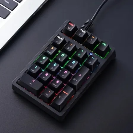 Imagem do Teclado Numerico Mecanico 21 Teclas Com Fio Apayado T21 Preto Ingles Us