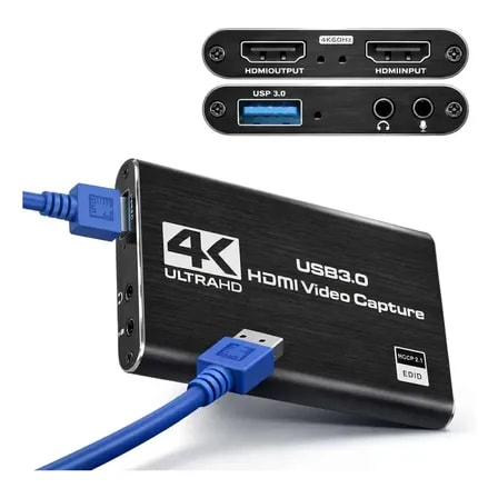 Imagem do Placa De Captura Video Externa Gamer Hdmi 4k 60fps Usb 3 0 Preto