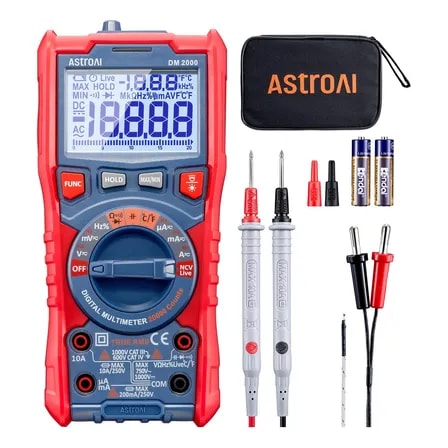Imagem do Multimetro Astroaidigital Abmum20rd Br Ml Automotivo Profissional E Capacimetro Inteligente 20000 C Com Funcao De Continuidade Tela Lcd True Rmsiluminacao Bip E Medicao De Bateria