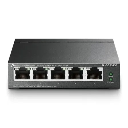 Imagem do Switch De Mesa Gigabit De 5 Portas Com 4 Portas Poe Tp Link Tl Sg1005p