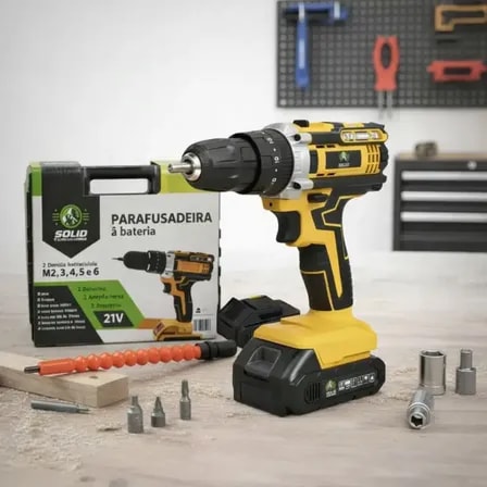 Imagem do Parafusadeira E Furadeira Impacto 21v Amarelo 110v 220v Amarelo 127 220v 50 60hz