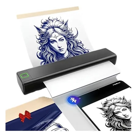 Imagem do Impressora A4 Tatuagem Bluetooth Portatil Printer Cor Preto