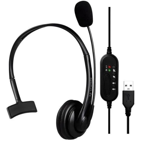 Imagem do Headset Usb Fortrek Fk731a Microfone Flexivel Conferencia 2m