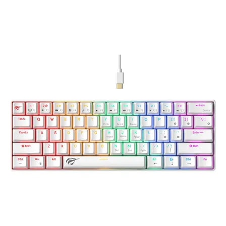 Imagem do Teclado Mecanico Para Jogos Havit Kb903l 60 Usb C Switch Vermelho E Branco Idioma Do Teclado Ingles Eua Ingles Us