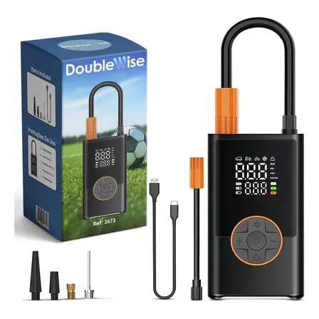 Imagem do Compressor De Ar Portatil Digital Double Wise Usb C 80w 150 Psi Para Carro E Moto Preto 127 220v 60 Hz Monofasica