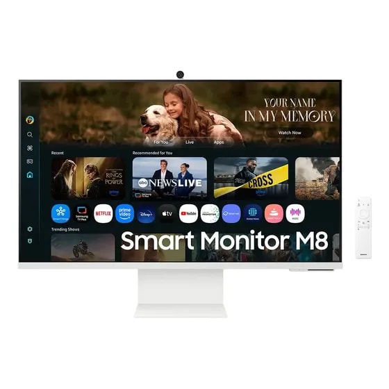 Imagem do Smart Monitor Samsung M8 32 4k Plataforma Tizen Tap View Usb C 65w Usb Hub Hdmi Bluetooth Branco
