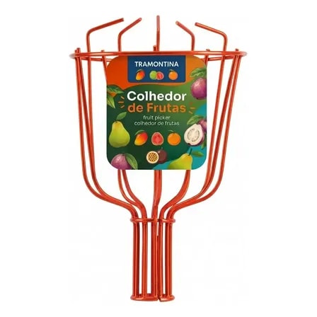 Imagem do Colhedor De Frutas Gancho Para Colher Abacate Tramontina Apanhador De Manga Pratico E Resistente Facil De Apanhar No Alto Laranja Cor Laranja