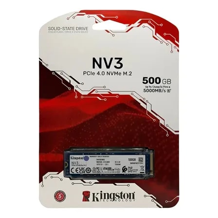 Imagem do Ssd Kingston Nv3 500gb M2 2280 Nvme Pcie 4 0 Gen 4x4 Ultra Rapido Azul Aco
