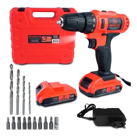 Imagem do Parafusadeira Furadeira Recarregavel Sem Fio 12v Laranja Escuro 12v 1350 Rpm