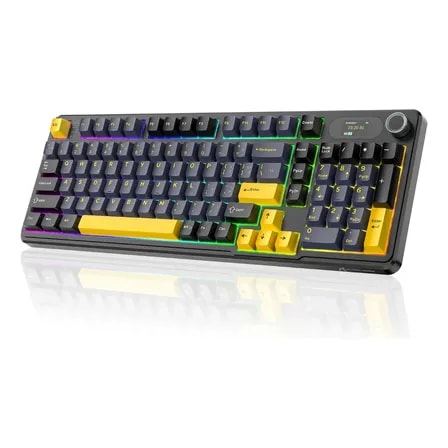 Imagem do Teclado Mecanico Attack Shark X98pro Rgb Hot Swap Tela Tft Preto Estrelado Portugues Brasil
