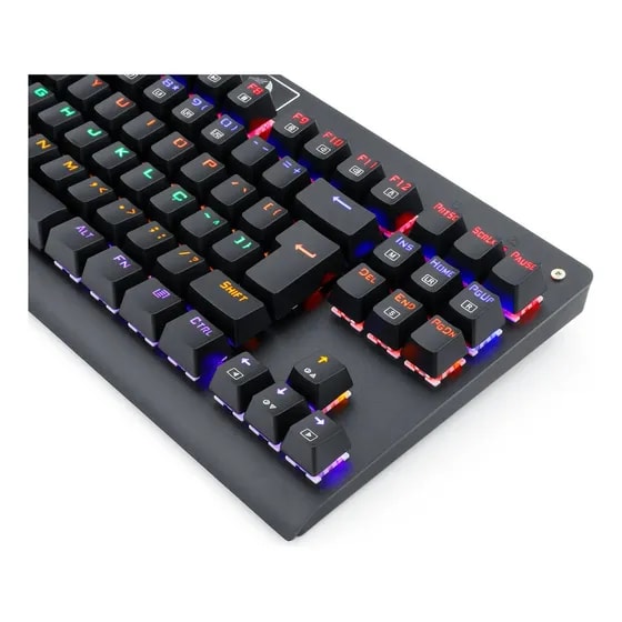 Imagem do Teclado Redragon Dark Avenger Qwerty Redragon Mk2 Diy Brown Portugues Brasil Cor Preto Com Luz Rainbow