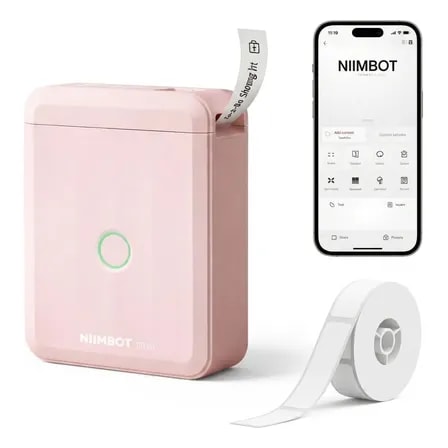 Imagem do Impressora Termica Etiqueta Niimbot D110 Bluetooth 1 Rolo Rosa 127 220v