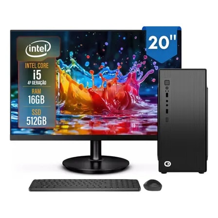 Imagem do Computador Completo 2eletro Top Intel Core I5 16gb Ram Ssd 512gb Bivolt Monitor 20 Led Cd2e 0114to 480 Gb 16 Gb