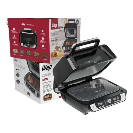 Imagem do Fritadeira Eletrica Wap Air Fryer Barbecue 12 Em 1 1800w Preto 127v
