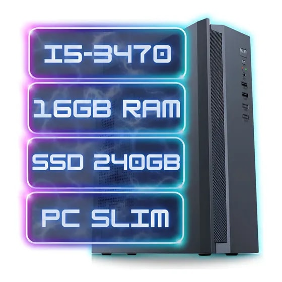 Imagem do Mini Pc Cpu Slim Computador Intel I5 3470 16gb Ram Ssd 240gb