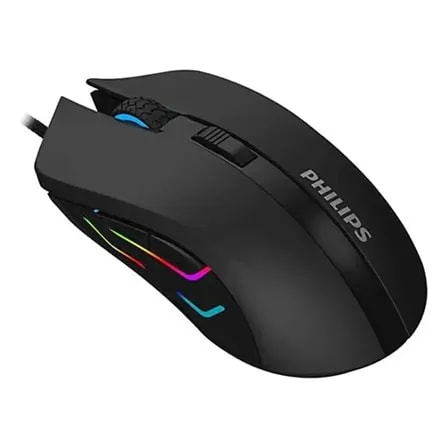 Imagem do Mouse Com Fio Philips Optico Com Dpi Ajustavel Ate 2400 Preto