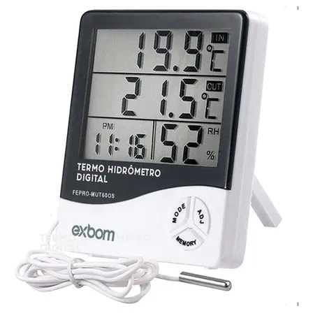 Imagem do Termohigrometro Digital Querocase Interno Externo Medidor Umidade Temperatura