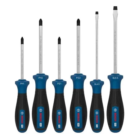 Imagem do Kit Jogo De Chaves De Fenda Bosch Pro Ph Pz Sl 6 Unidades