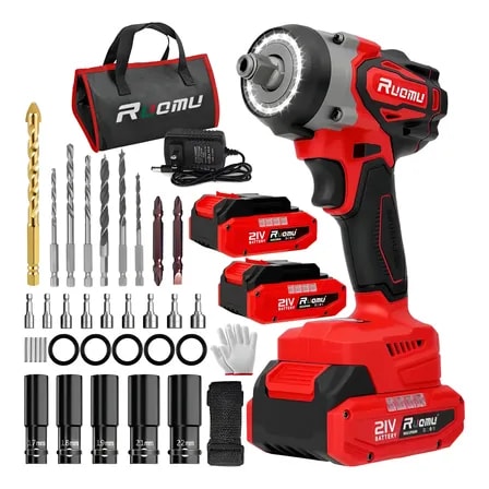 Imagem do Chave De Impacto 520nm A Bateria 21v Bivolt Motor Brushless Vermelho 110 127 220v 60