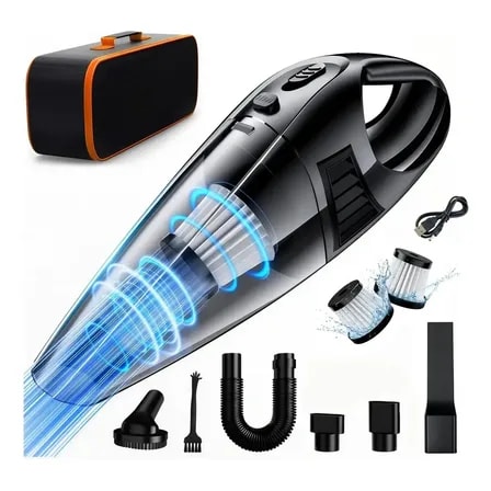 Imagem do Aspirador De Po Mini Portatil Preto Prateado 127 220v