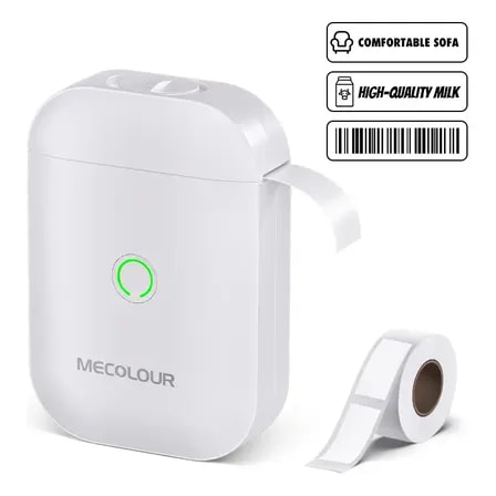 Imagem do Impressora Bluetooth Etiqueta D11s Mecolour E 1 Rolos Etiqueta 15x30mm Pratica Rapida Versatil Branco