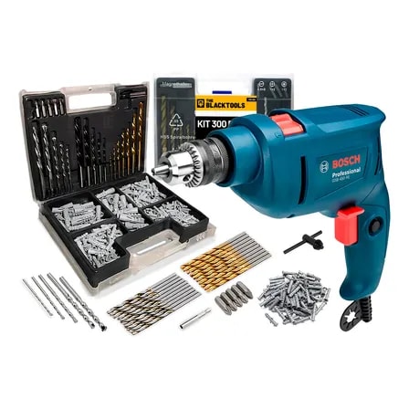 Imagem do Furadeira De Impacto Bosch Gsb 450 Re 450w 10mm Com Brocas E Buchas