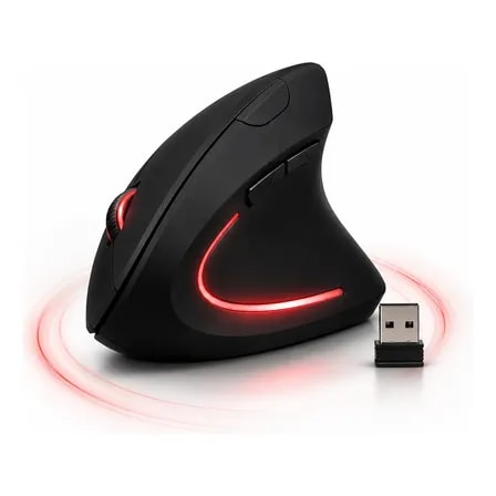 Imagem do Mouse Vertical Sem Fio 137 05 Ergonomico Alivio De Dores Preto