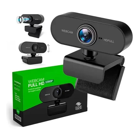 Imagem do Webcam Camera Full Hd Zoom 1080p 360 Graus Videoconferencia Streamcam Web Cam Entrada Usb 2 0 Com Microfone Goodvision