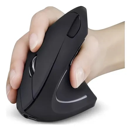 Imagem do Mouse Ergonomico Vertical Sem Fio Recarregavel Tendinite Preto