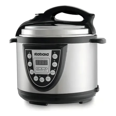 Imagem do Panela De Pressao Eletrica Midi 5l Inox Com Preto Itatiaia 220v
