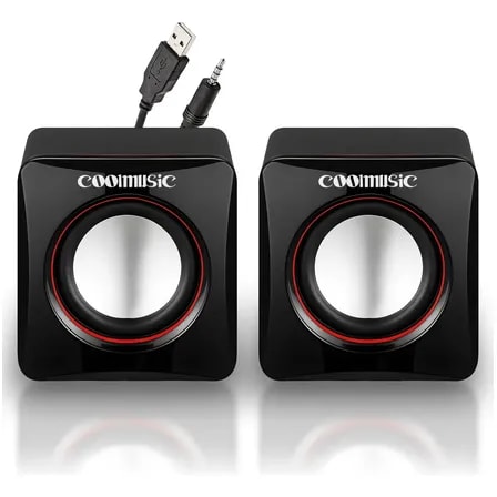 Imagem do Caixa Caixinha De Som Potente Pc Notebook Subwoofer Para Computador 6w Usb P2 Alto Falante De Mesa Coolmusic Preto 127 220v