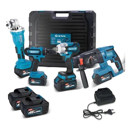 Imagem do Kit Chave De Impacto Martelete Parafusadeira Esmerilhadeira Cor Azul Aco 127 220v