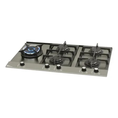 Imagem do Cooktop A Gas Fischer 5 Bocas Tripla Chama Platinium Com Trempe De Ferro Fundido Mesa Aco Bivolt