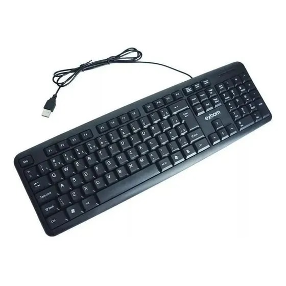 Imagem do Teclado Usb Exbom Bk 102 Preto Abnt2 Para Pc E Notebook Pt Br