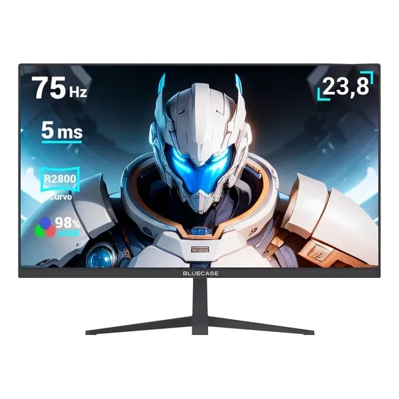 Imagem do Monitor Gamer Curvo Bluecase 23 8 Full Hd De 75hz